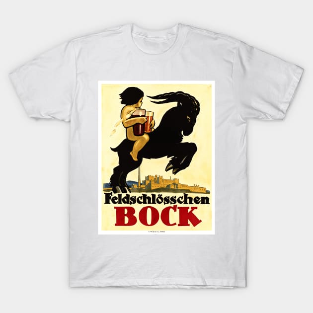 FELDSCHOLOSSCHEN BOCK BEER Swiss Alcohol Vintage T-Shirt by vintageposters